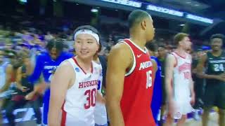 Keisei Tominaga Three Point Contest Nebraska Husker Basketball 4424 vs Sara Scalia Indiana [upl. by Nickles]