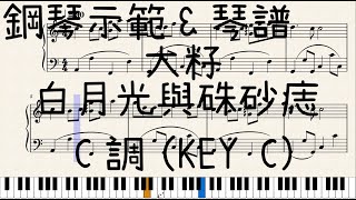 抖音熱門 白月光與硃砂痣 免費鋼琴譜 大籽白月光與硃砂痣 C調鋼琴中階質感版 [upl. by Kilby]