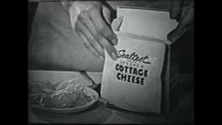 VINTAGE SEALTEST INDIVIDUAL SERVING COTTAGE CHEESE 1962 COMMERCIAL [upl. by Harle636]