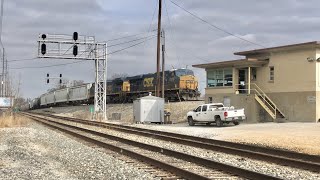 Train W DPU Crosses Giant Trestle Over City Of Kenova WV Manned RR Tower Catlettsburg Ky CSX [upl. by Marbut717]