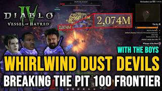 Pit 100 Clear Whirlwind Dust Devils Barbarian with THE BOYS  Diablo 4 Season 6 Vessel of Hatred [upl. by Ronel]