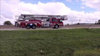 Johnson County KS MedAct 1152 and Olathe KS FD Truck 52 Responding 9318 1453hrs [upl. by Larson]