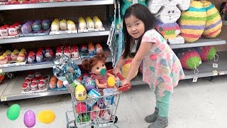 Shopping with Baby Doll for Easter EggsShimmer amp Shine and Shopkins [upl. by Stricklan749]