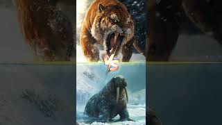 SaberToothed Cat Vs Mammoth Brown Bear Wolf Homo Erectus [upl. by Aicyle65]