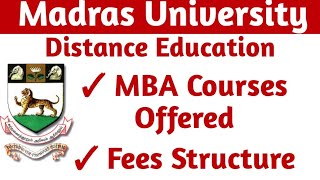 Madras University distance education MBA Courses offered [upl. by Martelli]