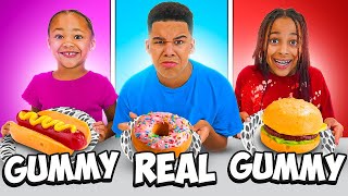 Real VS Gummy FOOD CHALLENGE [upl. by Carmena405]