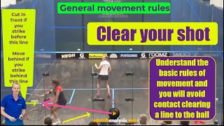 Squash general court movement rules  moving forward or back [upl. by Efron]