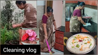 Kitchen cleaning  சுறுசுறுப்பு வந்தாதான் வீடு சுத்தமாகுதுதயிர் சாதம் பண்ணிட்டு கிளீனிங் ஒர்க் தான் [upl. by Chobot]