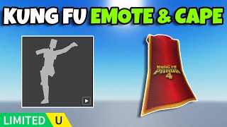 LIMITED UGC How to get DRAGON WARRIORS RED CAPE amp SKADOOSH EMOTE in KUNG FU PANDA 4 OBBY  Roblox [upl. by Aydidey]