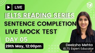 5 Sentence Completion questions  READING FULL COURSE by LEAPSCHOLAR  IELTS 2021 [upl. by Ariak179]