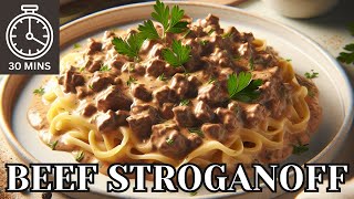 ✨ Delicious amp Easy Beef Stroganoff With Ground Beef 🍄🧅  Quick Weeknight Dinner [upl. by Damahom]