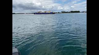 Big barge heading up the shoalhaven to the ethanol plant cleanup after the silo’s collapsed [upl. by Kurth743]