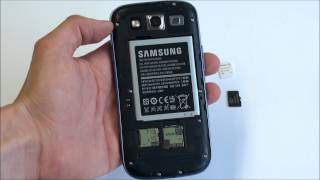 Samsung Galaxy S3 microSIM und microSDHC Karte einbauen  Anleitung [upl. by Fidellia]