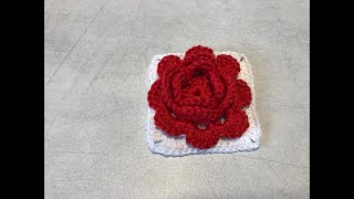 Tuto rose granny square au crochet [upl. by Uah]