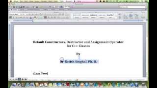 C Classes Copy Constructor Assignment operator and Destructor Part 1 [upl. by Billen741]