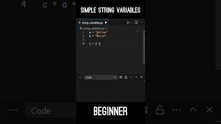 Python Tutorial  String variables amp merging two strings python beginner tutorial programming [upl. by Otilopih]