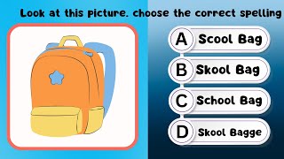 Fun Vocabulary Quiz for Kids  Identify the Image and Spell It Right [upl. by Lemak]