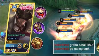 KHUFRA BEST ROTATION IN SOLO RANK 🔥 KHUFRA GAMEPLAY BEST BUILD 2023  MLBB [upl. by Aidiruy]