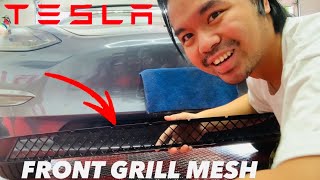 3 Minute Install  Front Bumper Grille Insert for Tesla Model 3Y made by Yeslak [upl. by Efthim]