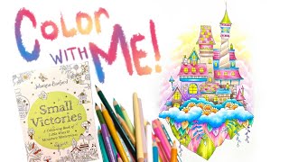 How to Color  Johanna Basford Small Victories Adult Coloring  Prismacolor Colored Pencils  Part 3 [upl. by Ecydnac344]