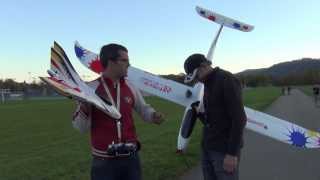 Rc Diamond Sailplane 250m wingspan filmet the Stryker F27Q from Parkzone with GoPro3 and Sony Cam [upl. by Ellon995]