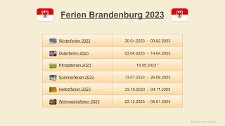 Ferien Brandenburg 2023 [upl. by Alleras]