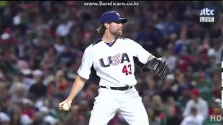 RA Dickey knuckleball in slow motion for Team USA [upl. by Heller866]