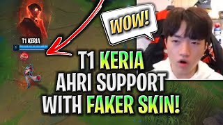 KERIA CRAZY NEW META AHRI SUPPORT FAKER AHRI SKIN  T1 Keria Plays Ahri Support vs Ashe [upl. by Annayd]