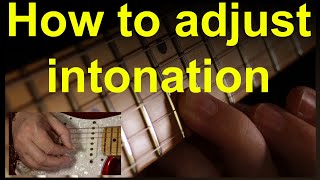 How to adjust intonation on an electric guitar setup intonation [upl. by Elletsyrc]