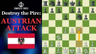 DESTROY the Pirc Austrian Attack │Game Review [upl. by Ellesig1]