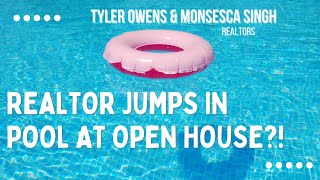 Realtor JUMPS IN POOL at OPEN HOUSE Coldwell Banker Tomlinson [upl. by Sunny]