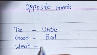 opposite words hend writing ✍️ with spoken learning [upl. by Rofotsirk]