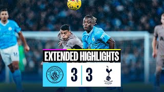 EXTENDED HIGHLIGHTS  Man City 33 Tottenham  Points shared in Premier League thriller [upl. by Odidnac]