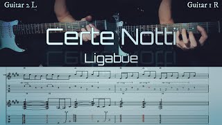 Certe notti  Ligabue  Full TABS  Double Guitar Cover  SPARTITO doppio  Tutorial [upl. by Kcarb203]