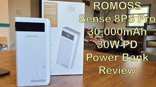 ROMOSS Sense 8PS Pro 30000mAh 30W Power Bank Review [upl. by Mcdougall367]