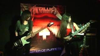 METALLICA  Master of Puppets Girl Guitar and Bass Cover [upl. by Etz]