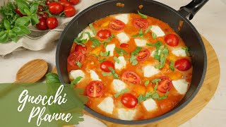 Gnocchi Pfanne mit Mozzarella  Schnelles Pfannengericht [upl. by Groh]