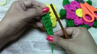 FLORES TEJIDAS EN CROCHET FACIL PASO A PASO [upl. by Fawna]