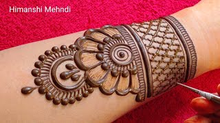 easy mehndi designs back side  mehandi ka design  mehndi design simple  Mehndi ki design  mehndi [upl. by Brost]