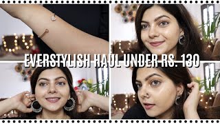 EverStylish Jewelry Haul Everything below Rs130 🤑  Divya Singh [upl. by Tamiko423]