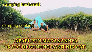 CAMPING AND COOKING IN GREEN TEA HILLS‼️BUSHCRAFTMEMASAK NASI LIWET TENGAH MALAM [upl. by Ayanet]