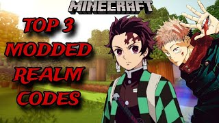 120  TOP 3 BEST MODDED REALM CODES FOR MINECRAFT BEDROCK EDITION [upl. by Odlaw]