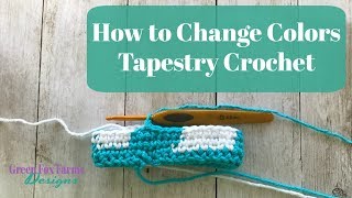 How to Color Change in Crochet Tapestry Crochet [upl. by Finlay]