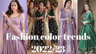 fashion color trends in Pakistan 20222023green amp pantone color dresses 20222023fashion color [upl. by Ecnerual]