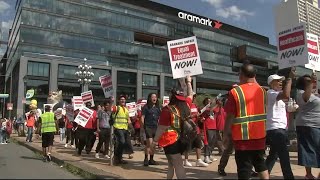 48 people arrested during protest outside Aramarks headquarters in Philadelphia [upl. by Novaat]