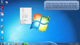 HOW TO DISPLAY MY COMPUTER ICON ON THE DESKTOP IN WINDOWS 7 [upl. by Pittman130]