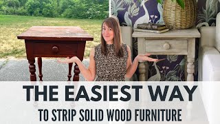 The EASIEST Way to Strip Wood  How to Modernize Antique Furniture [upl. by Haramat]