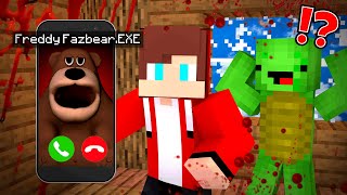 Why FREDDY FAZBEAREXE Called JJ and Mikey at Night  Maizen Minecraft [upl. by Wiltsey]