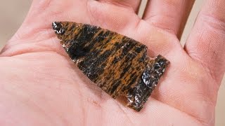 How to Flint Knap an Obsidian Arrowhead [upl. by Sirdi]