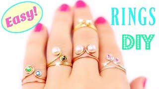 5 DIY Rings EASY amp Adjustable How To Make a Ring  Easy Diy Rings [upl. by Denae489]